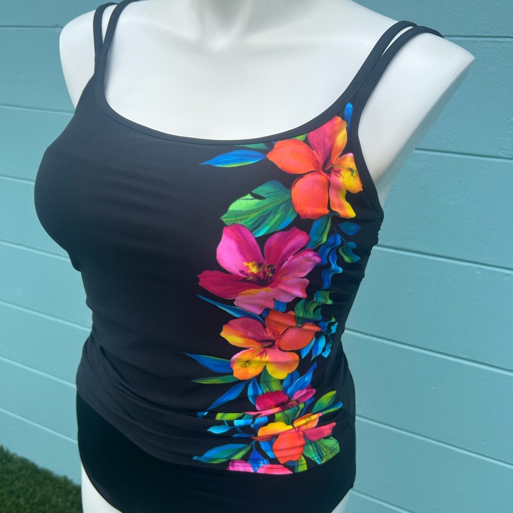 Floral Black Women's One Piece